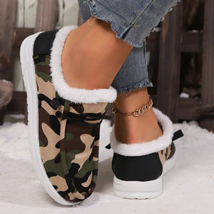 Fuzzy Camouflage Fall Shoes