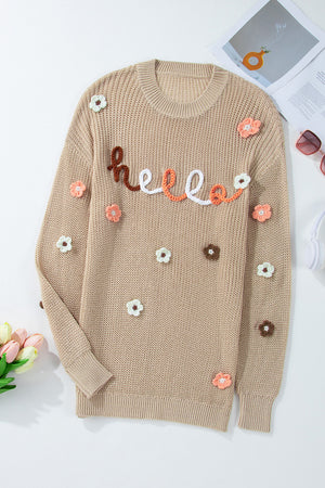 Hello Day Flower Sweater