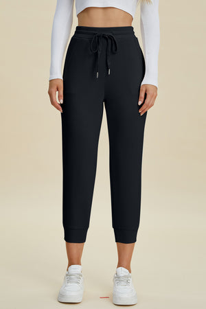 Dana Drawstring High Waist Cropped Pants