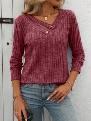 Crossover Ribbed Top