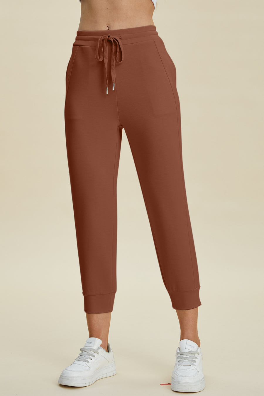 Dana Drawstring High Waist Cropped Pants