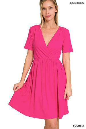 Cross My Heart Surplice Dress