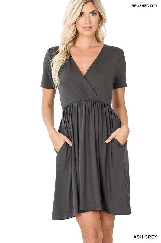 Cross My Heart Surplice Dress