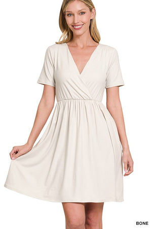 Cross My Heart Surplice Dress