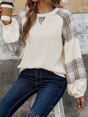 Plaid  Long Sleeve Sweatshirt