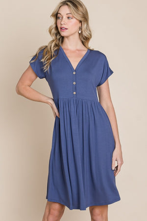 Feeling Blue Short Sleeve Dress