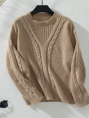 Openwork Cable-Knit Sweater