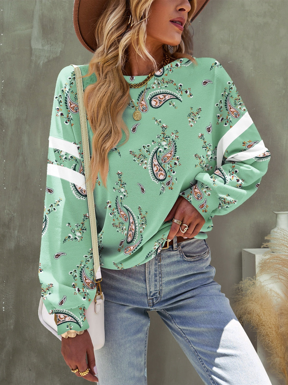 Mint To Be Paisley Top