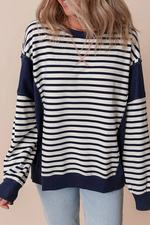 Next Up Navy Striped Sweatshirt