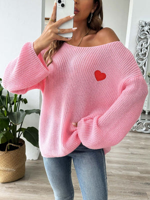 Heart Stopper Dropped Shoulder Sweater