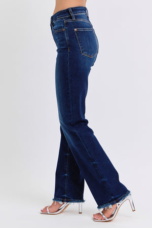 Gina Raw Hem Straight Leg Jeans by Judy Blue