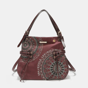 Side Braided Tassel Embroidery Hobo Bag