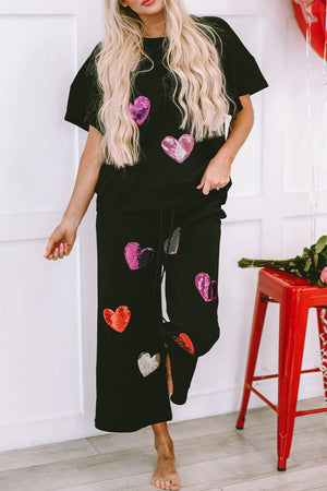 Heart Sequin Lounge Set