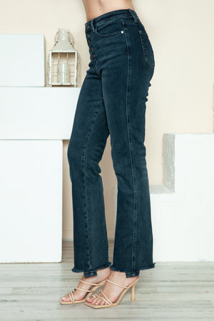 Tisha Button Fly Straight Jeans by Judy Blue