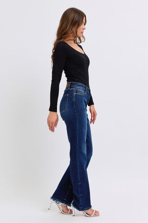 Gina Raw Hem Straight Leg Jeans by Judy Blue