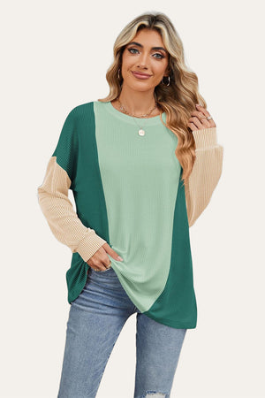 On The Contrast Long Sleeve Top