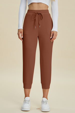 Dana Drawstring High Waist Cropped Pants