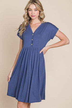 Feeling Blue Short Sleeve Dress