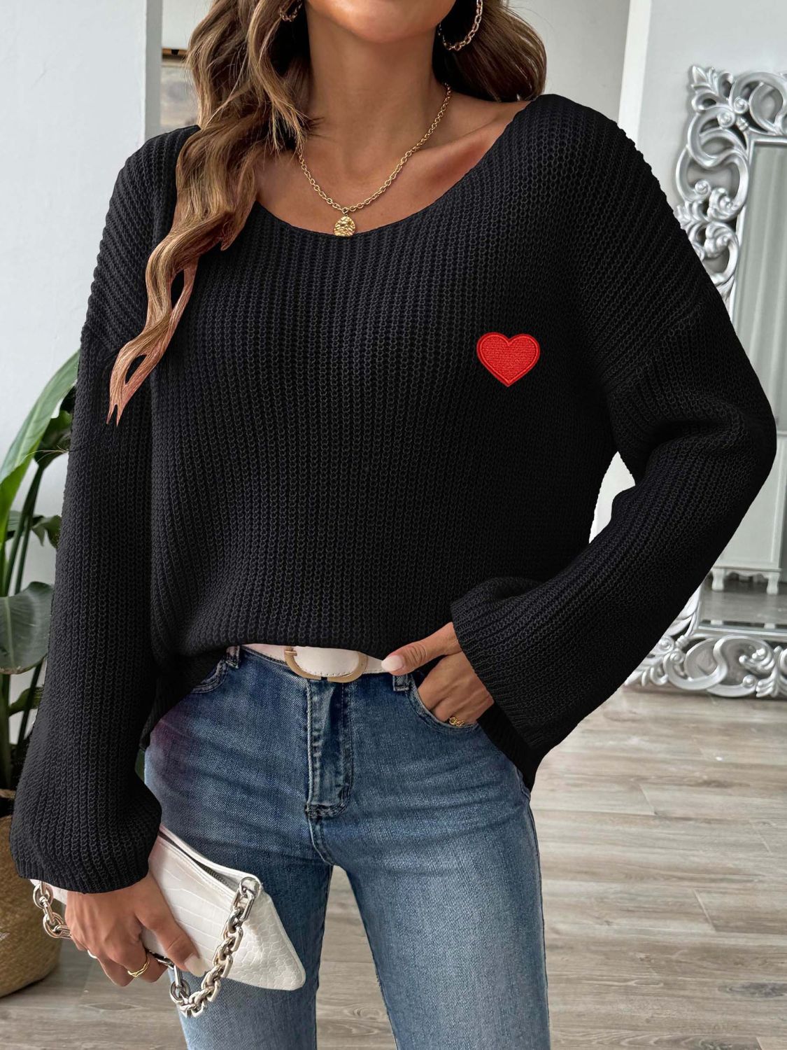 Heart Stopper Dropped Shoulder Sweater