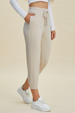 Dana Drawstring High Waist Cropped Pants