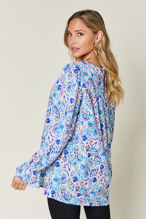 Meet Me At The Gallery Flounce Sleeve Blouse