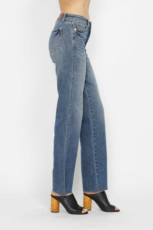 Amber Tummy Control Straight Jeans by Judy Blue