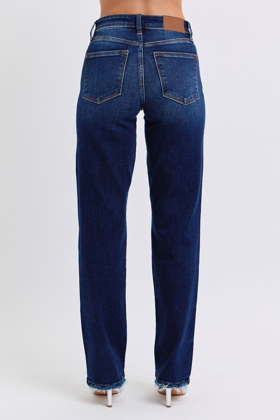 Gina Raw Hem Straight Leg Jeans by Judy Blue