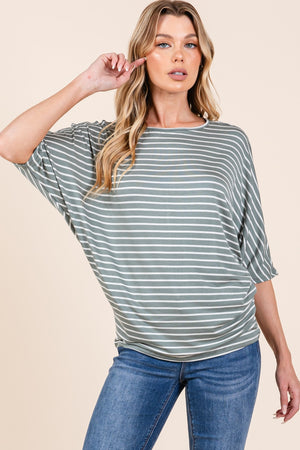 Casual Days Dolman Sleeve Top in Dusty Olive