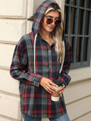 Playing Games Plaid Hoodie