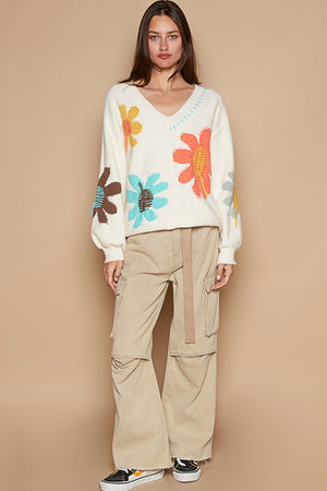 Flower Power Fringe Sweater