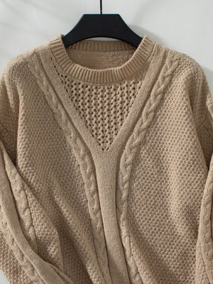 Openwork Cable-Knit Sweater