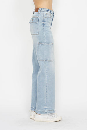 Melissa High Waist Straight Cargo Jeans by Judy  Bolue