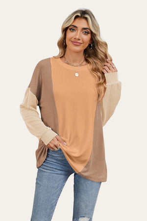 On The Contrast Long Sleeve Top