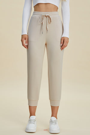 Dana Drawstring High Waist Cropped Pants