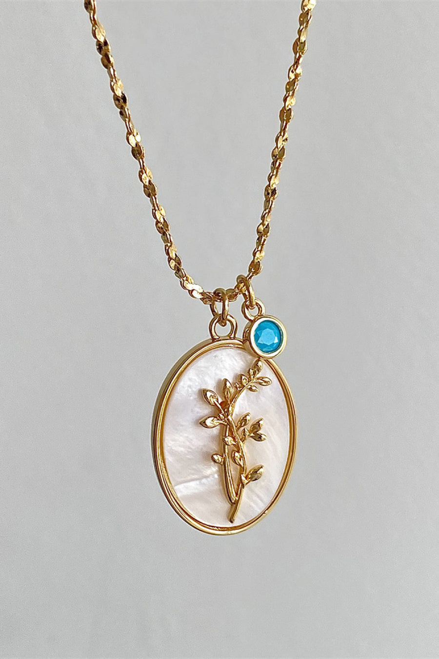 Birthday Flower Shell Pendant Necklace