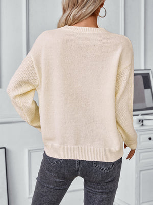 Openwork Cable-Knit Sweater