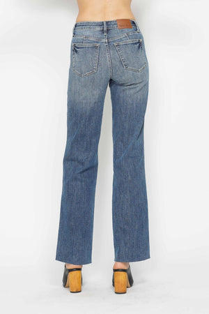 Amber Tummy Control Straight Jeans by Judy Blue