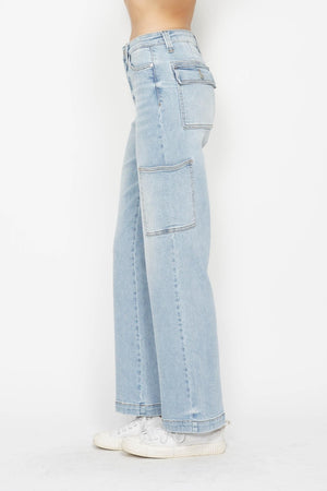 Melissa High Waist Straight Cargo Jeans by Judy  Bolue