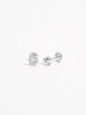 925 Sterling Silver Zircon Star Stud Earrings