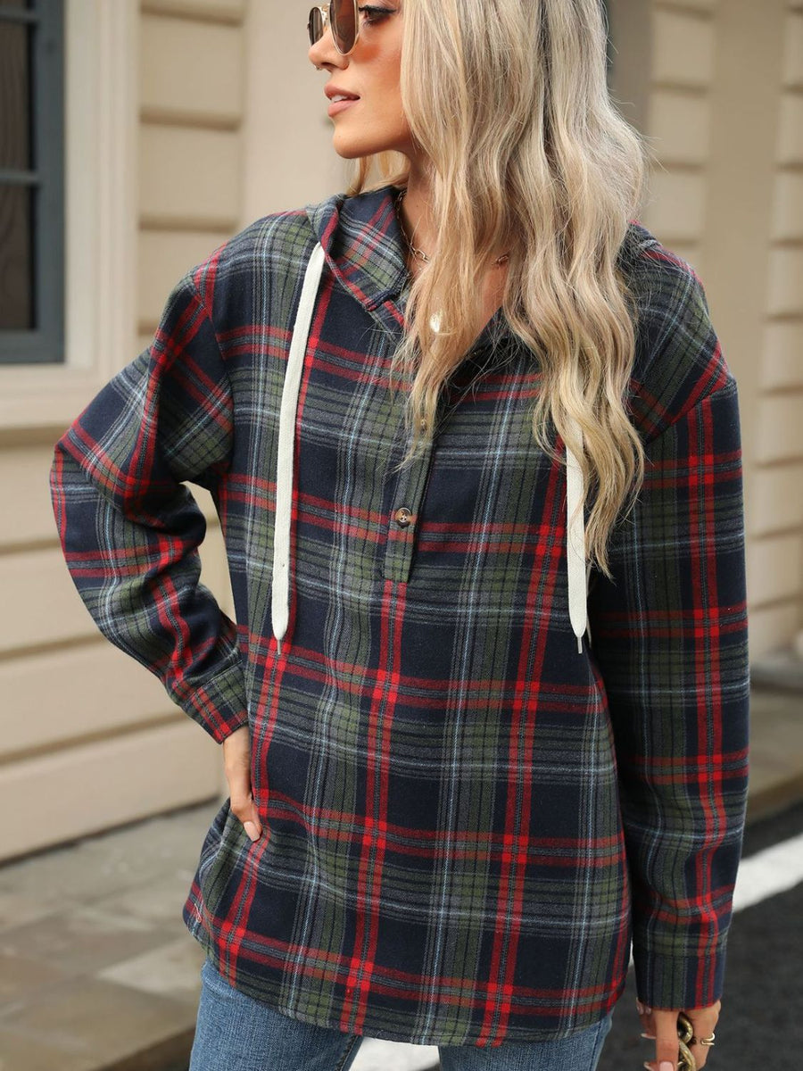 Playing Games Plaid Hoodie