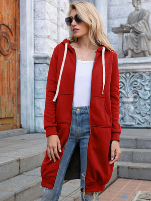 Loving Life Longline Hoodie Cardigan with Pockets