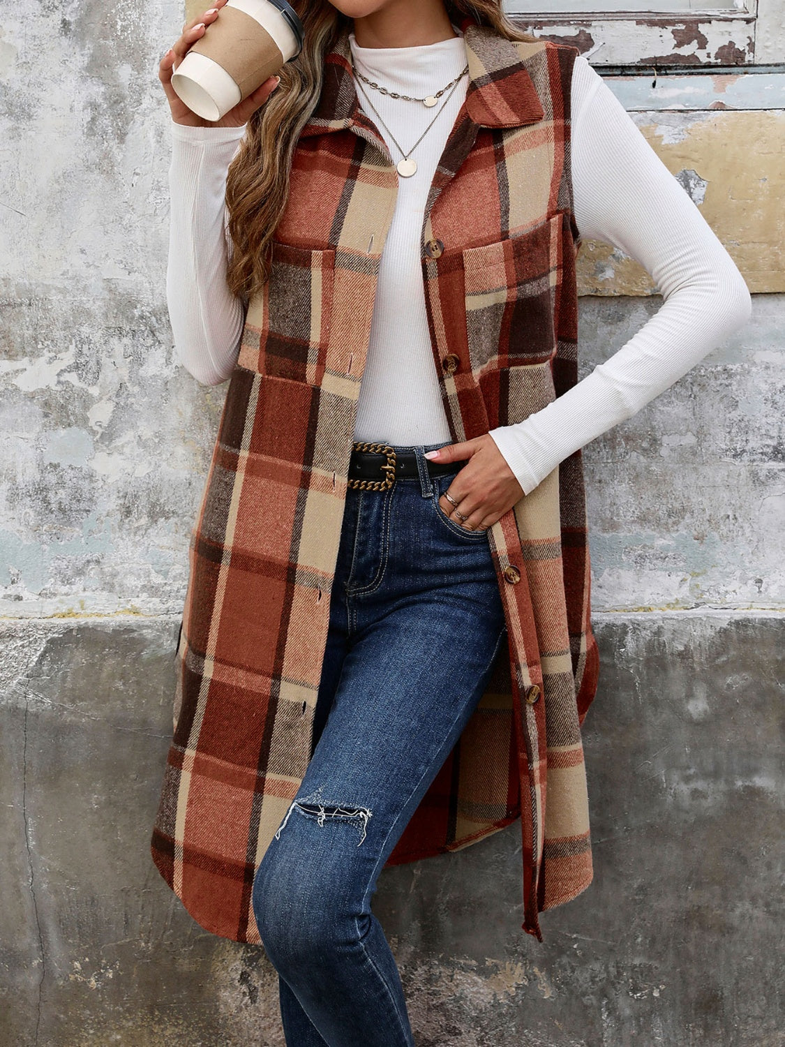 Turning Leaves Fall Plaid Vest