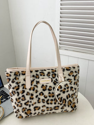 Wild Side Faux Fur Tote Bag with Coin Purse