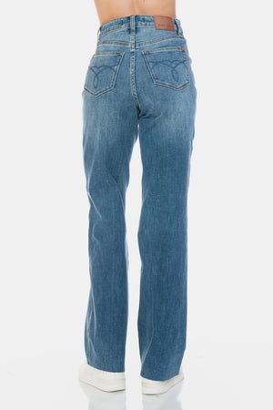 Dana Tummy Control Cut Raw Hem Straight Jeans by Judy Blue