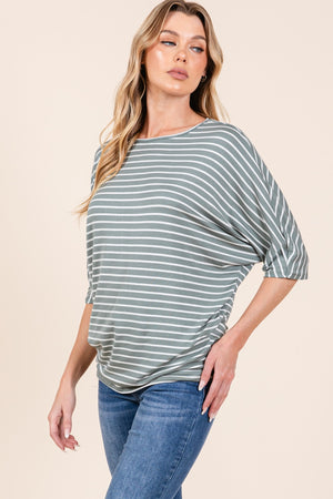 Casual Days Dolman Sleeve Top in Dusty Olive