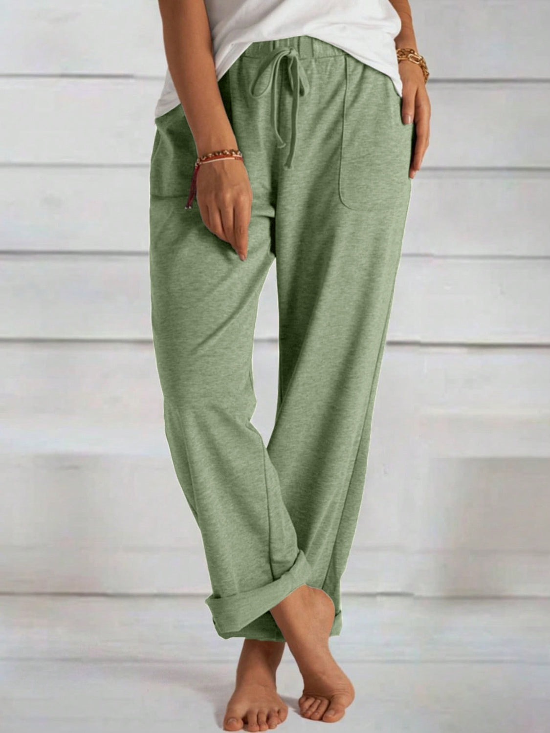 Morning Tea Wide Leg Pants with Pockets