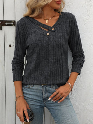 Crossover Ribbed Top