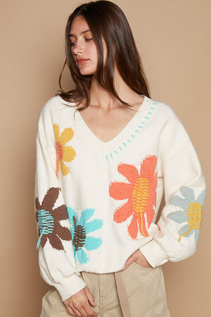 Flower Power Fringe Sweater