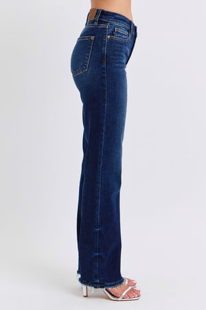 Gina Raw Hem Straight Leg Jeans by Judy Blue