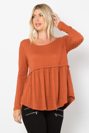 Oh Baby Babydoll Top in Rust